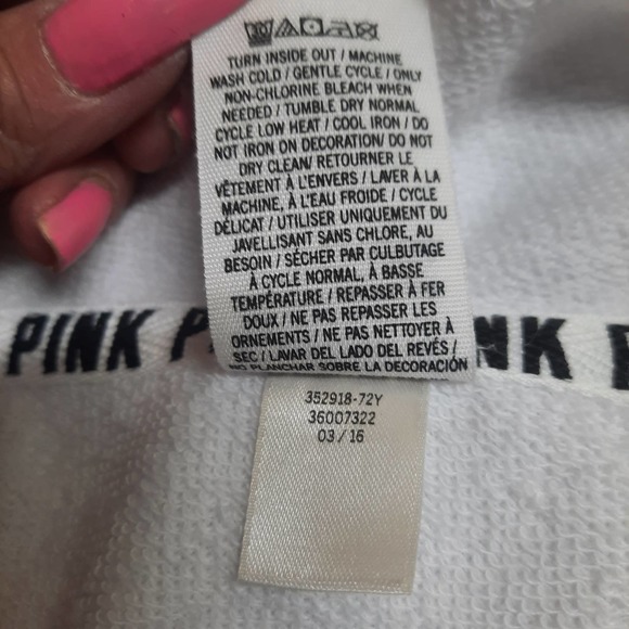 Victoria Secret Pink W/R/B Perfect Full Zip Hoodie Jacket matching joggers Med - Picture 5 of 9